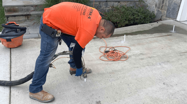 Concrete Leveling Using Polyjacking Expanding Polyurethane Foam