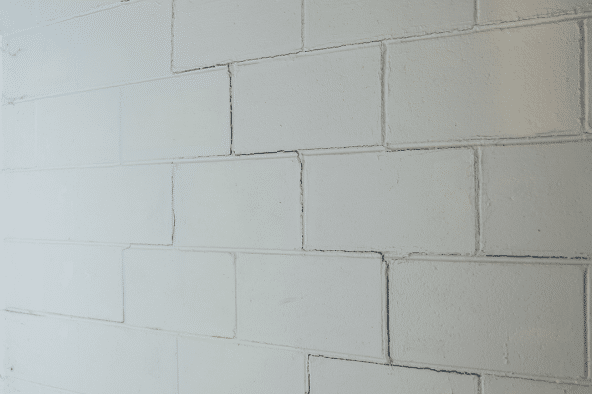 Crack in a block stone wall