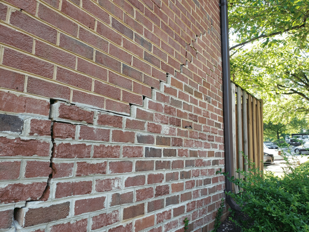 Cracked Brick Facade